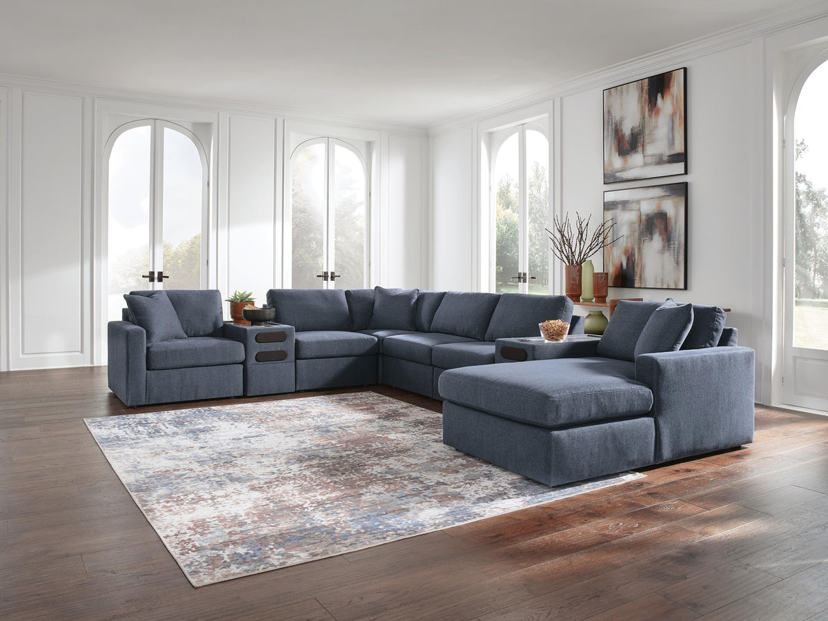 Modmax Ink 8-Piece Sectional with RAF Storage Chaise and Audio Consoles by Ashley at Eve Furniture