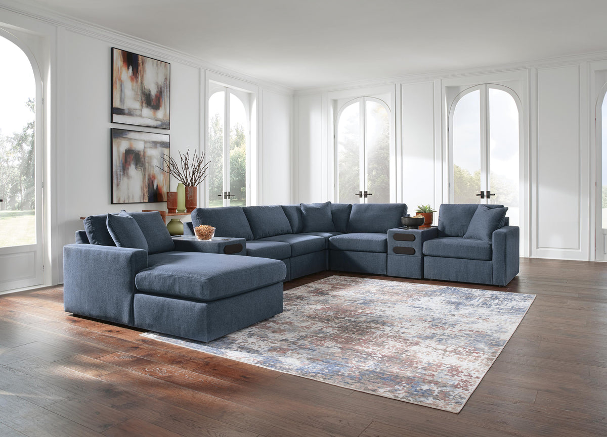 Modmax Ink 8-Piece Sectional with Storage Chaise with Audio Consoles by Ashley at Eve Furniture