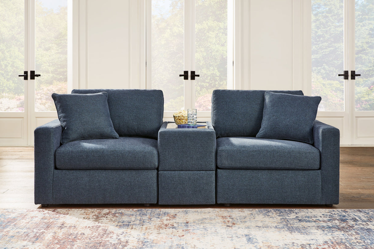 Modmax Ink Sofa and Loveseat with Storage Console by Ashley at Eve Furniture
