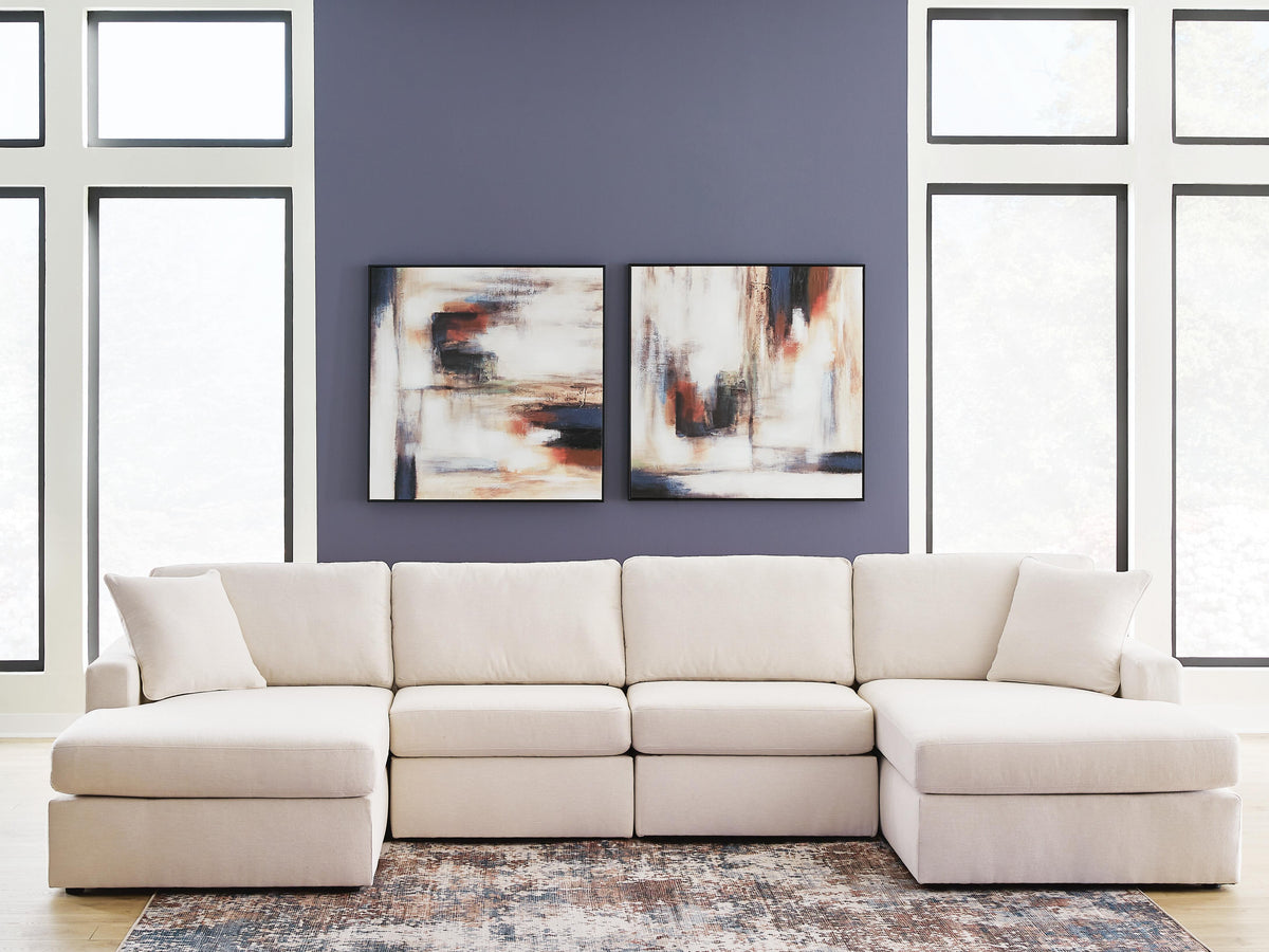 Modmax Oyster 4-Piece Double Storage Chaise Sectional by Ashley at Eve Furniture
