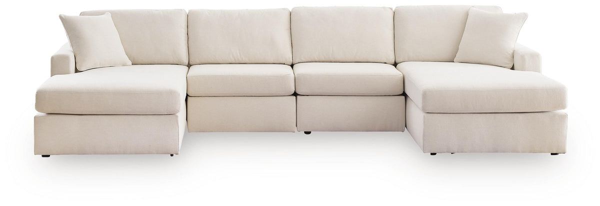 Modmax Oyster 4-Piece Double Storage Chaise Sectional by Ashley at Eve Furniture