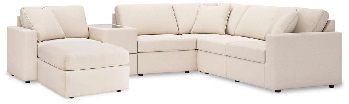Modmax Oyster 6-Piece LAF Sectional with Ottoman by Ashley at Eve Furniture