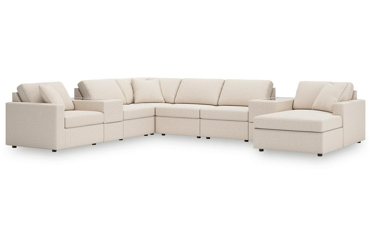 Modmax Oyster 8-Piece Sectional with Chaise by Ashley at Eve Furniture
