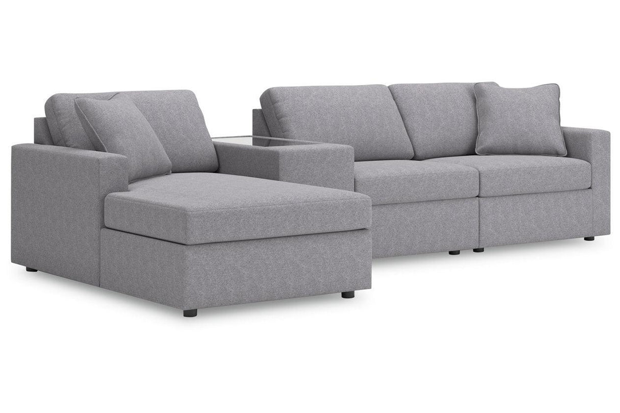 Modmax Granite 4-Piece Sectional with RAF Chaise by Ashley at Eve Furniture