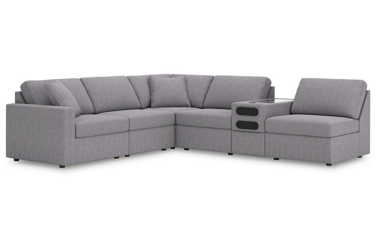 Modmax Granite 6-Piece Performance Fabric Sectional by Ashley at Eve Furniture