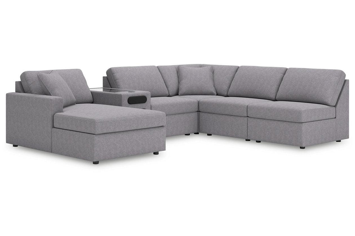 Modmax Granite 6-Piece Sectional with LAF Chaise by Ashley at Eve Furniture