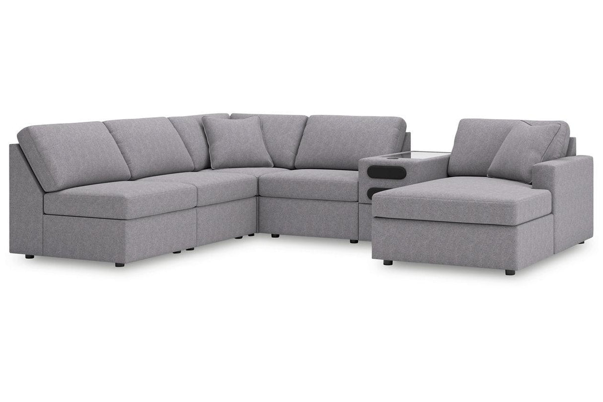 Modmax Granite 6-Piece Sectional with RAF Chaise by Ashley at Eve Furniture