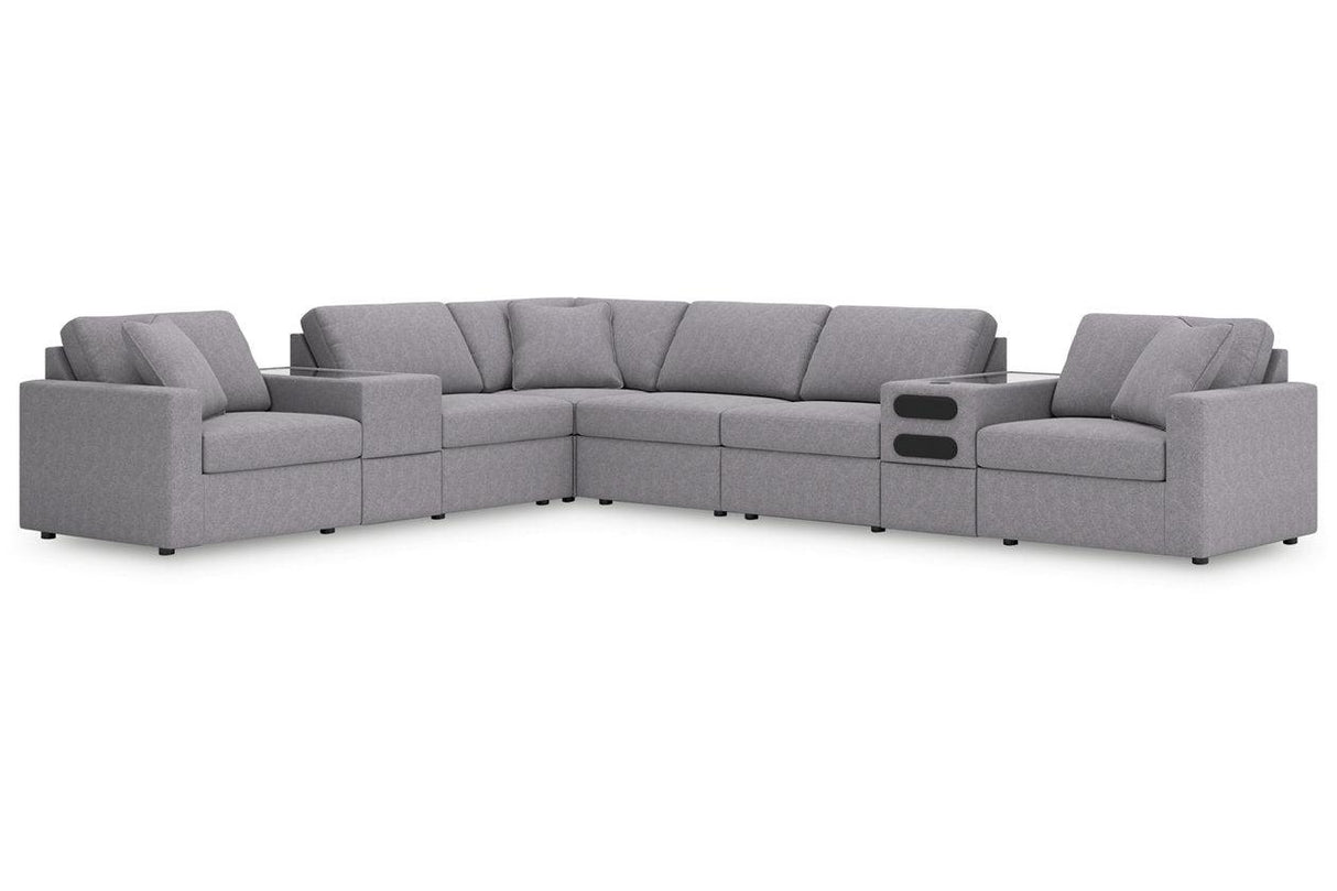 Modmax Granite 8-Piece Performance Fabric Sectional by Ashley at Eve Furniture