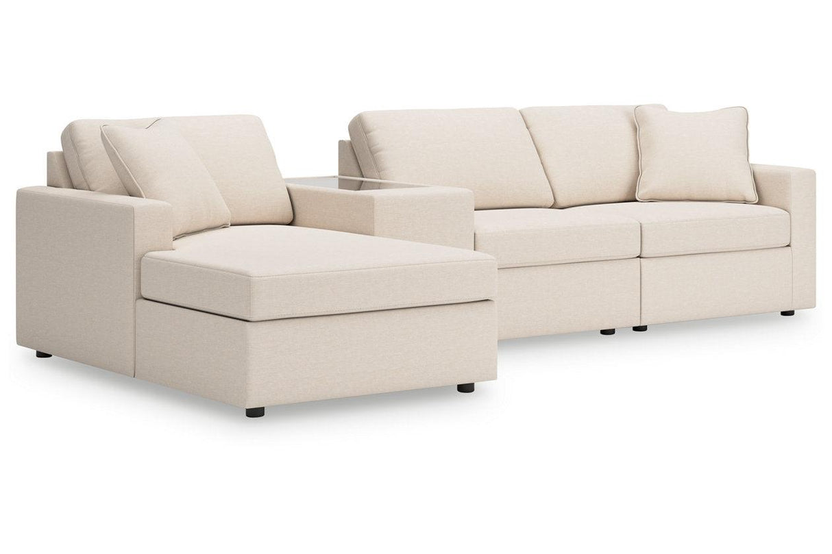 Modmax Oyster 4-Piece Sectional with Chaise by Ashley at Eve Furniture