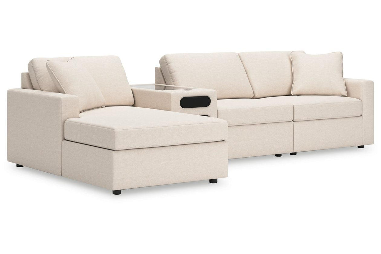 Modmax Oyster 4-Piece Sectional with Chaise by Ashley at Eve Furniture