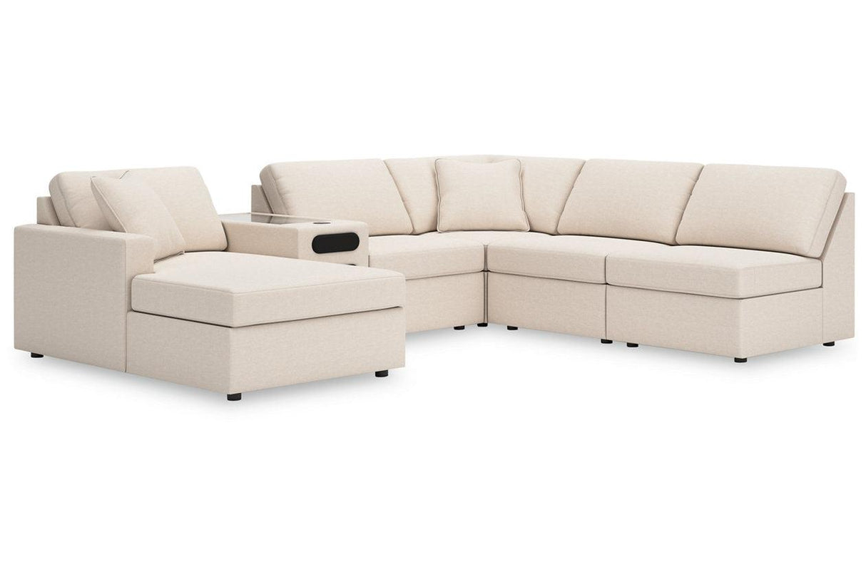 Modmax Oyster 6-Piece Sectional with Chaise by Ashley at Eve Furniture