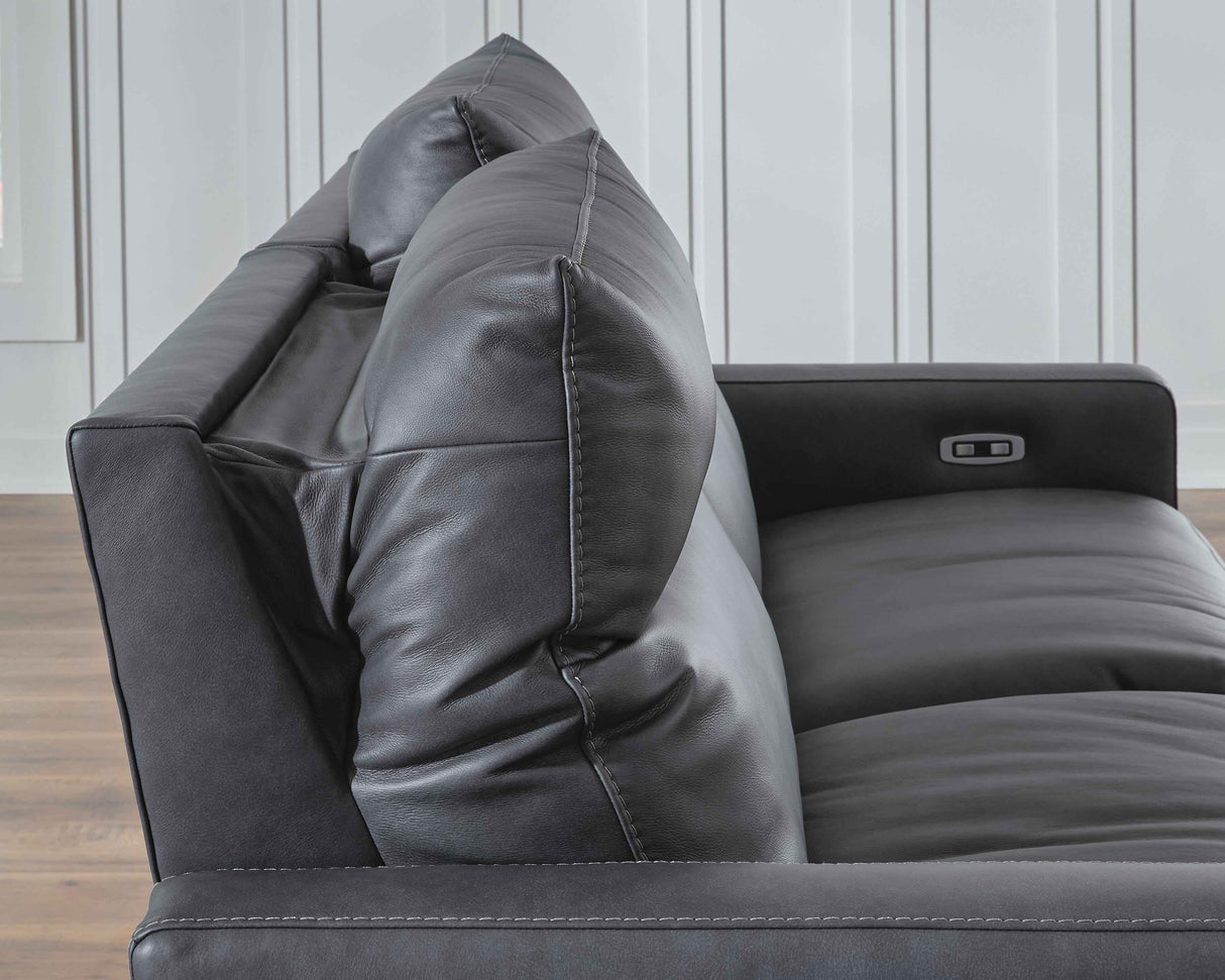 ModZ Blue 6-Piece Power Reclining Sectional with Audio Console by Ashley at Eve Furniture