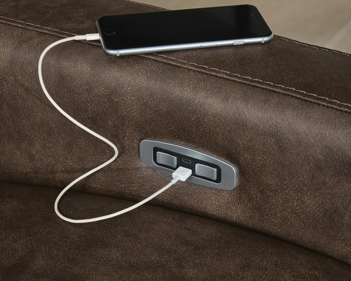 ModZ Chocolate 5-Piece Power Reclining Sectional by Ashley at Eve Furniture