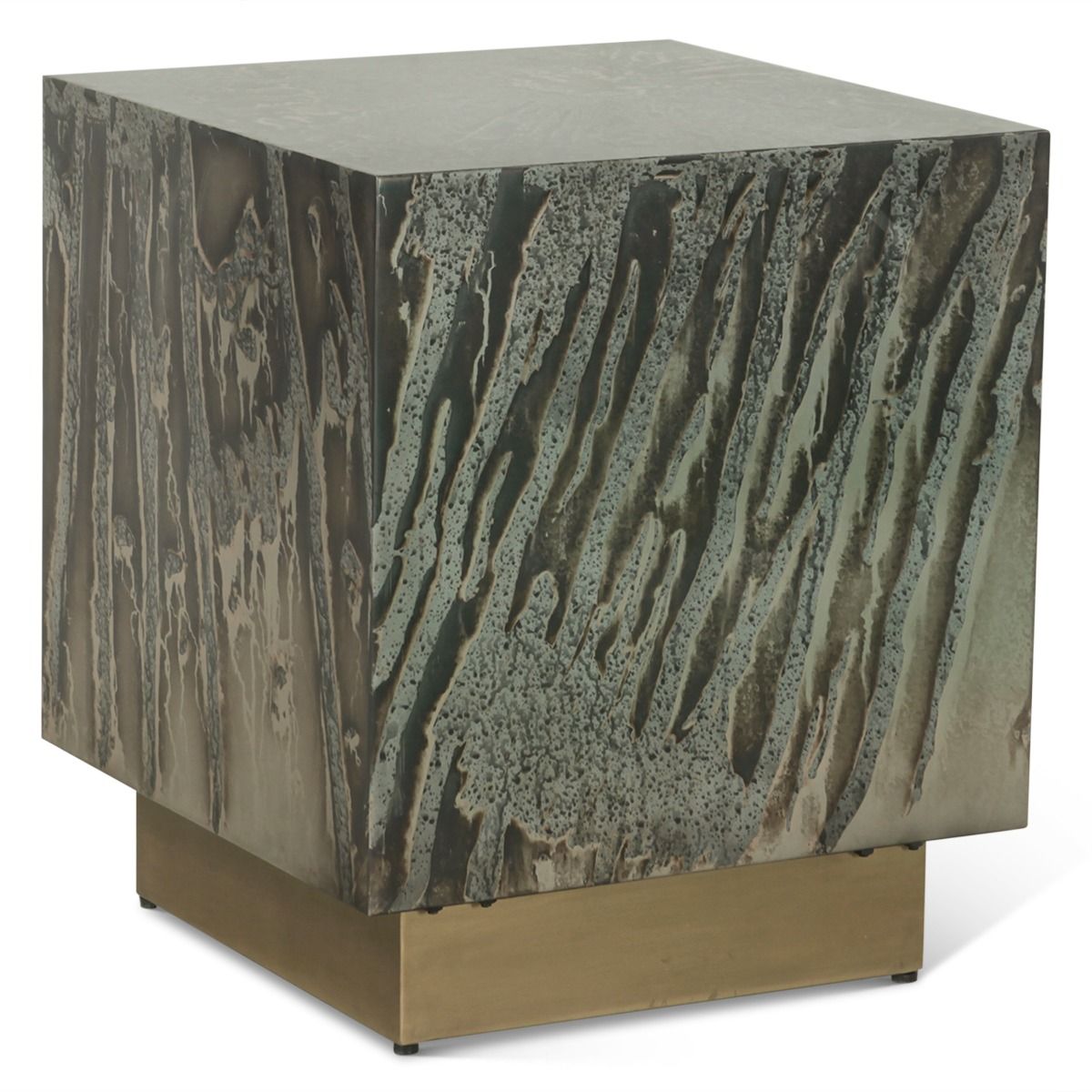Mojave 20" Side Table in Desert Patina with Brass Base by Home Trends & Design at Eve Furniture