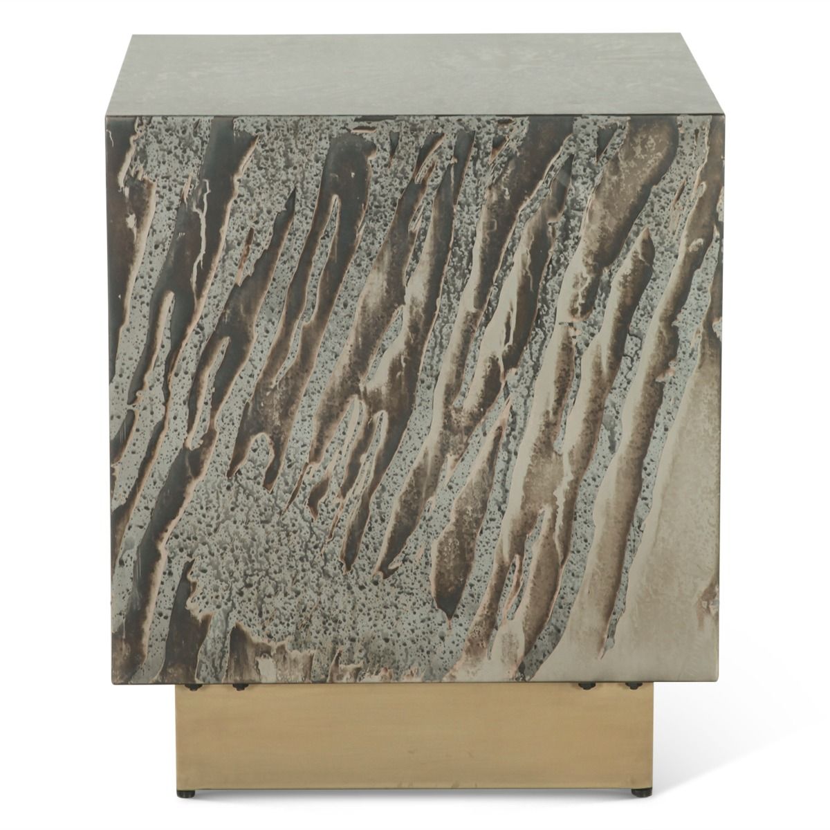 Mojave 20" Side Table in Desert Patina with Brass Base by Home Trends & Design at Eve Furniture