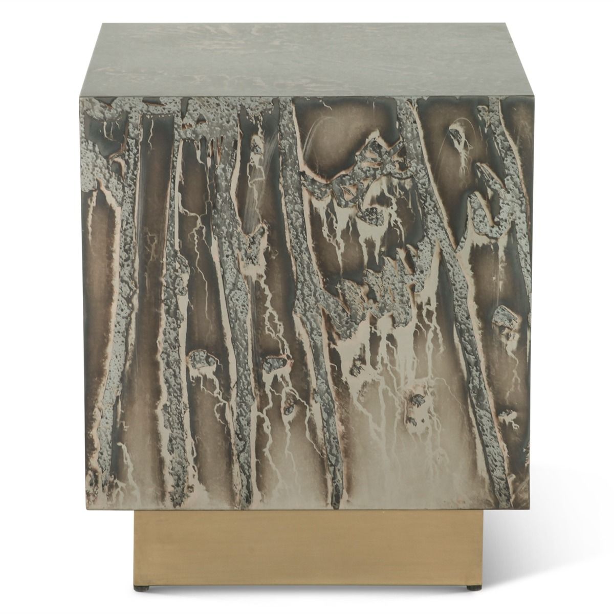 Mojave 20" Side Table in Desert Patina with Brass Base by Home Trends & Design at Eve Furniture
