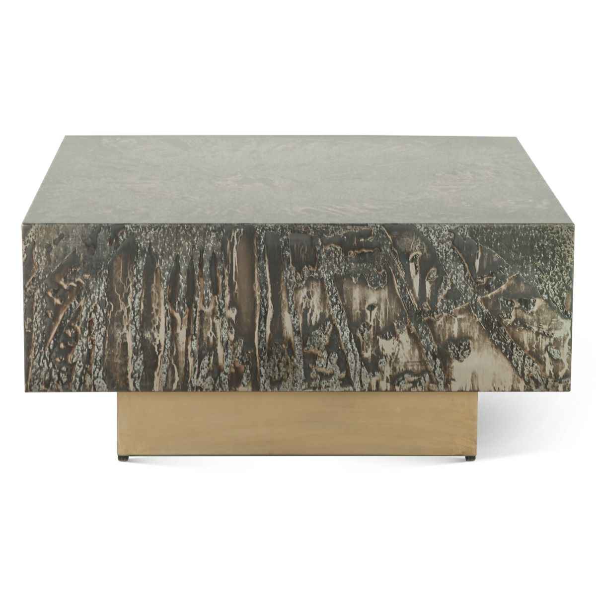 Mojave 35" Coffee Table in Desert Patina with Brass Base