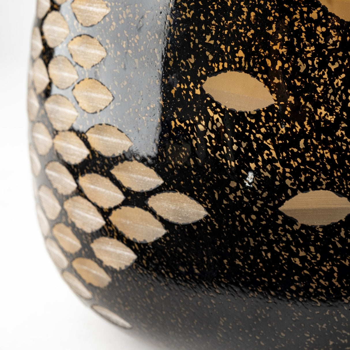Mojave Large Black and Gold Detail Glass Vase by Mercana at Eve Furniture