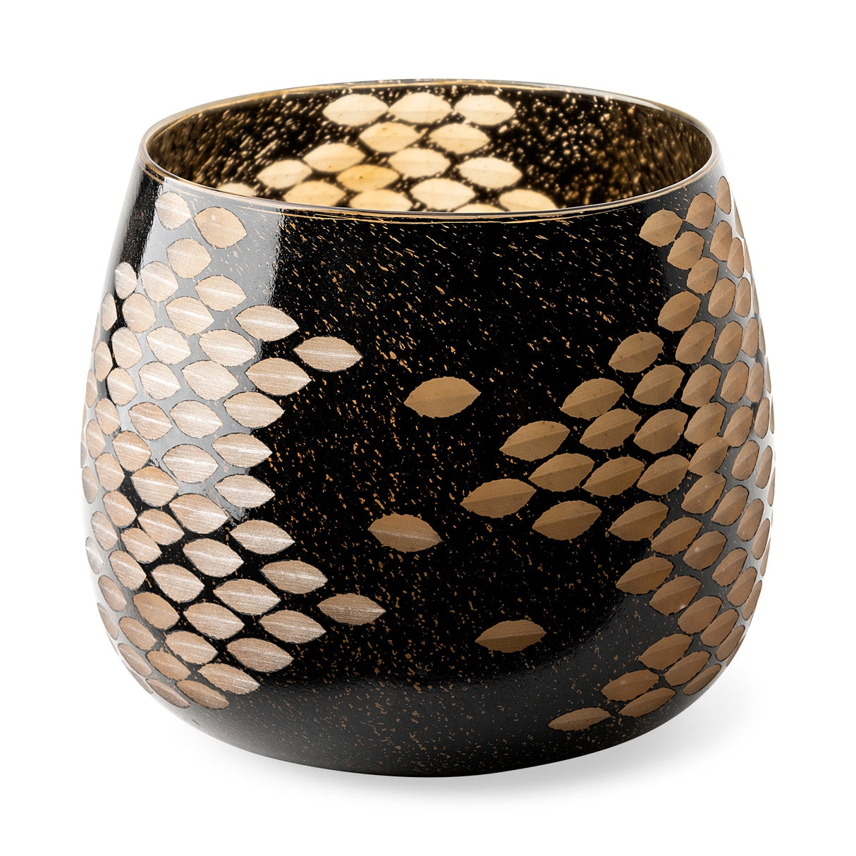 Mojave Large Black and Gold Detail Glass Vase by Mercana at Eve Furniture