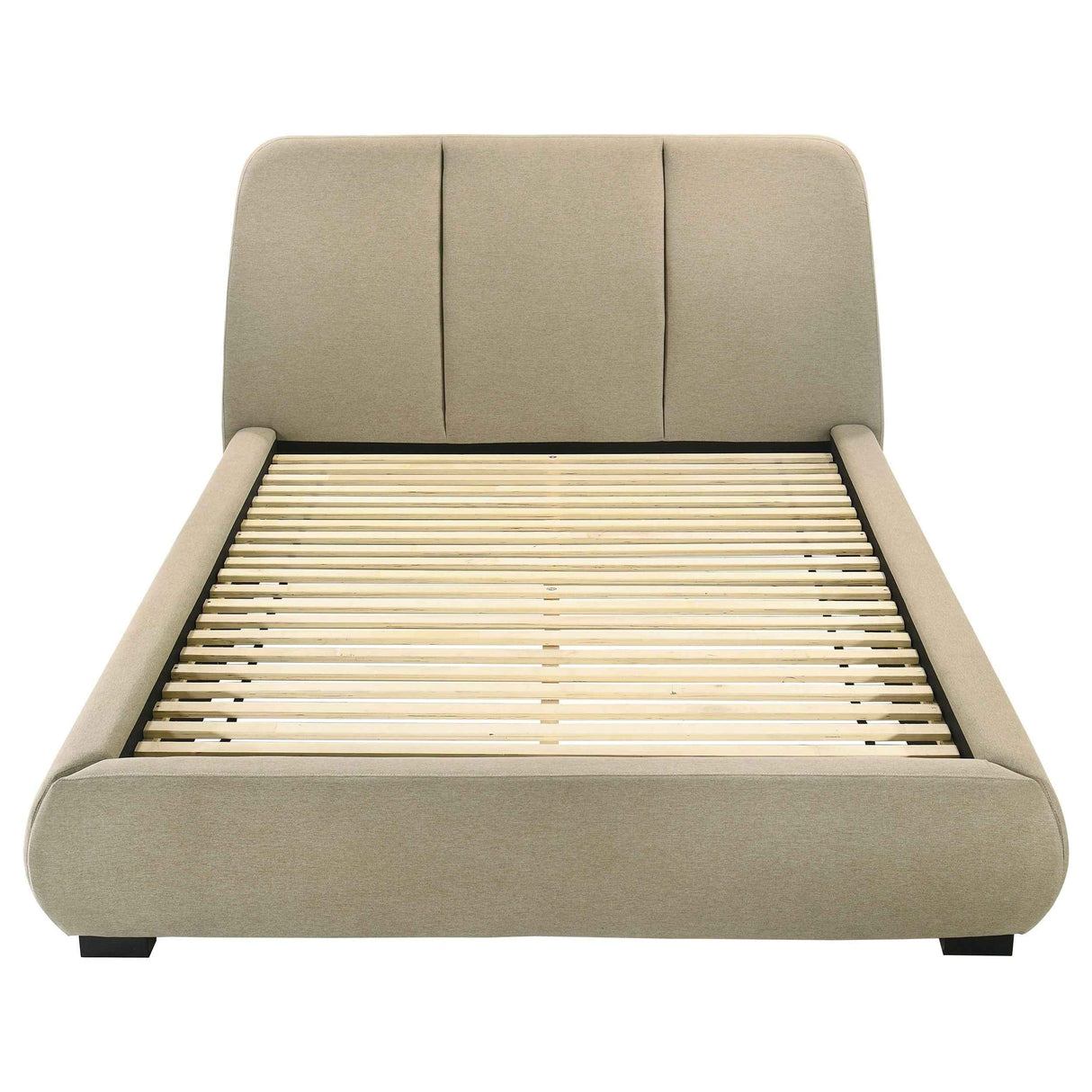 Mokena Light Brown 46-inch Upholstered Queen Platform Bed by Coaster at Eve Furniture