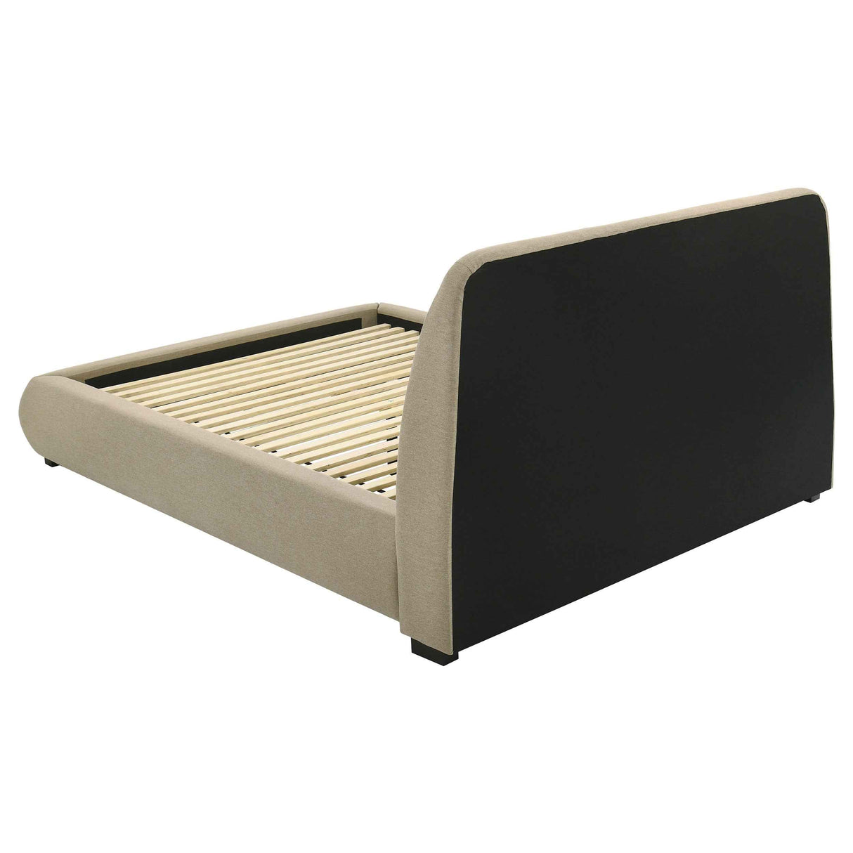 Mokena Light Brown 46-inch Upholstered Queen Platform Bed by Coaster at Eve Furniture