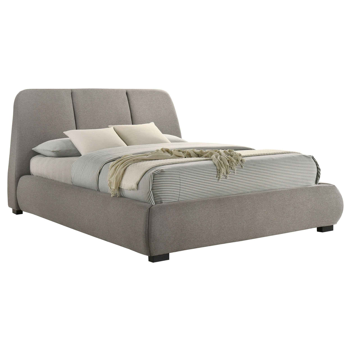 Mokena Taupe 46-inch Upholstered Queen Platform Bed by Coaster at Eve Furniture