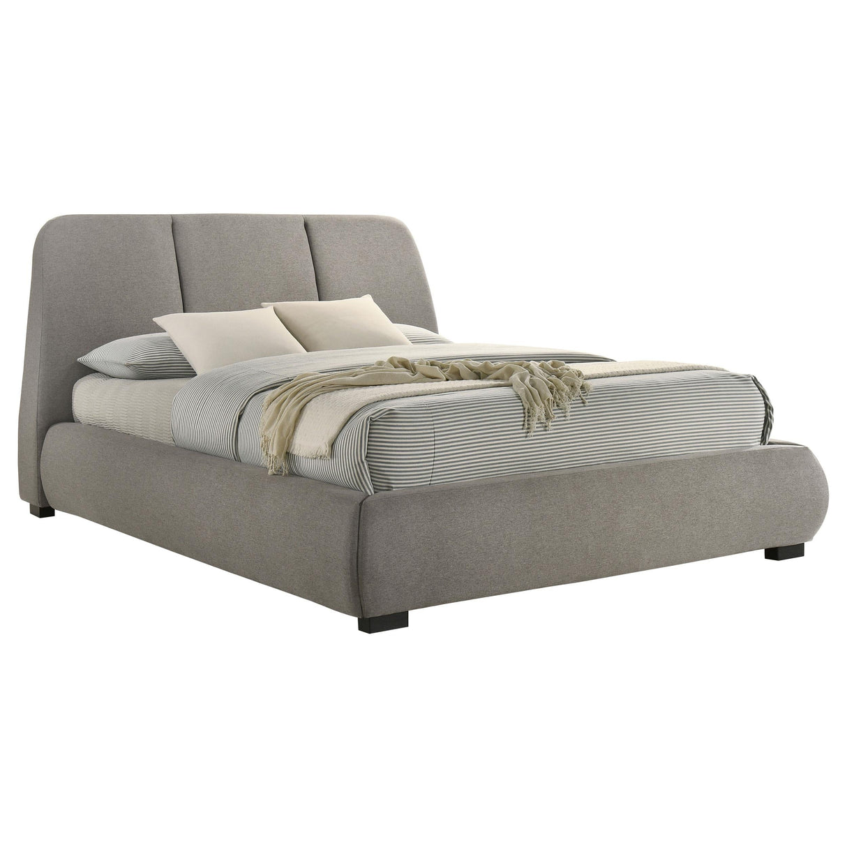 Mokena Taupe Upholstered California King Platform Bed by Coaster at Eve Furniture