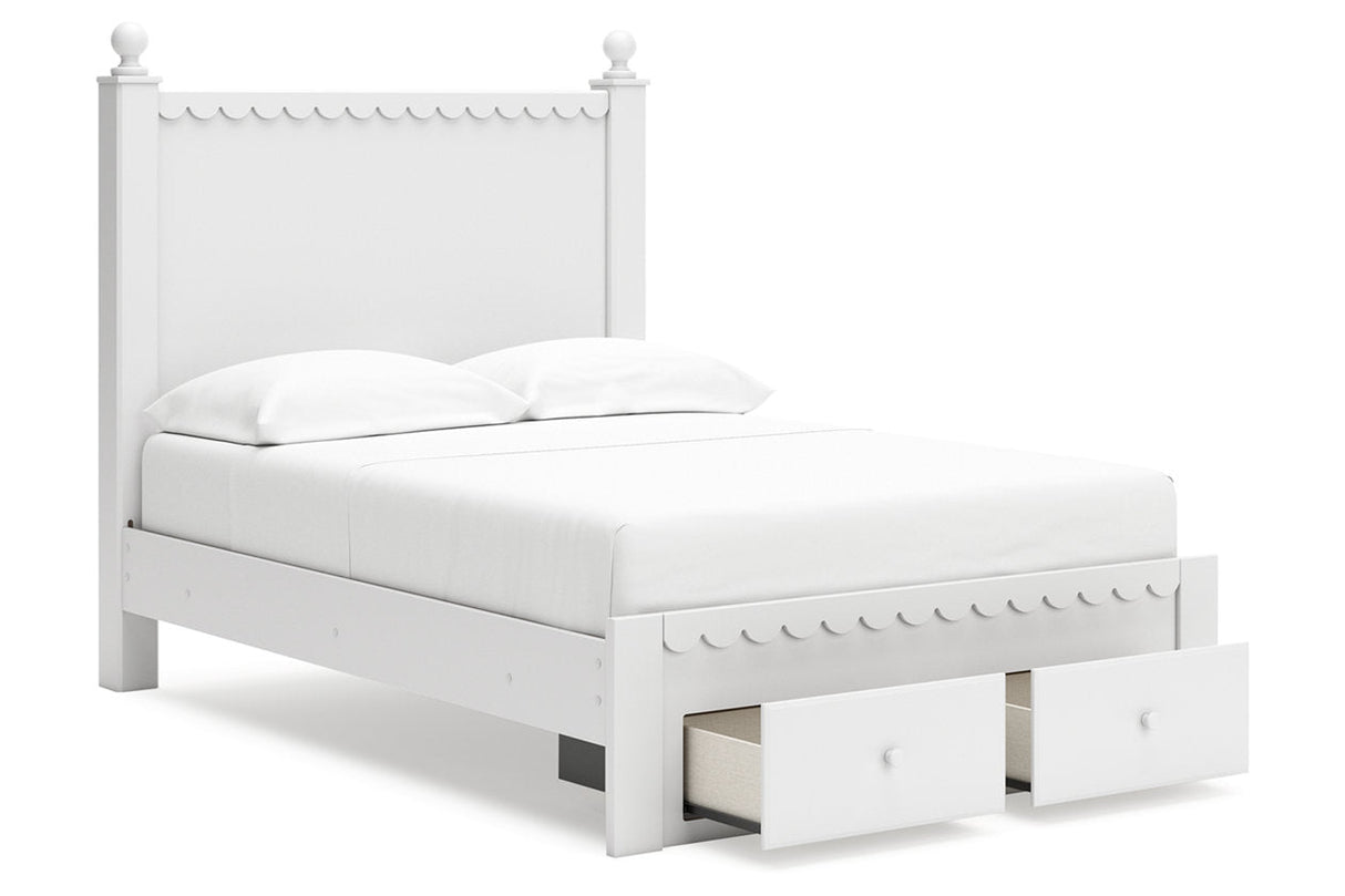 Mollviney White Full Storage Panel Bed by Ashley at Eve Furniture