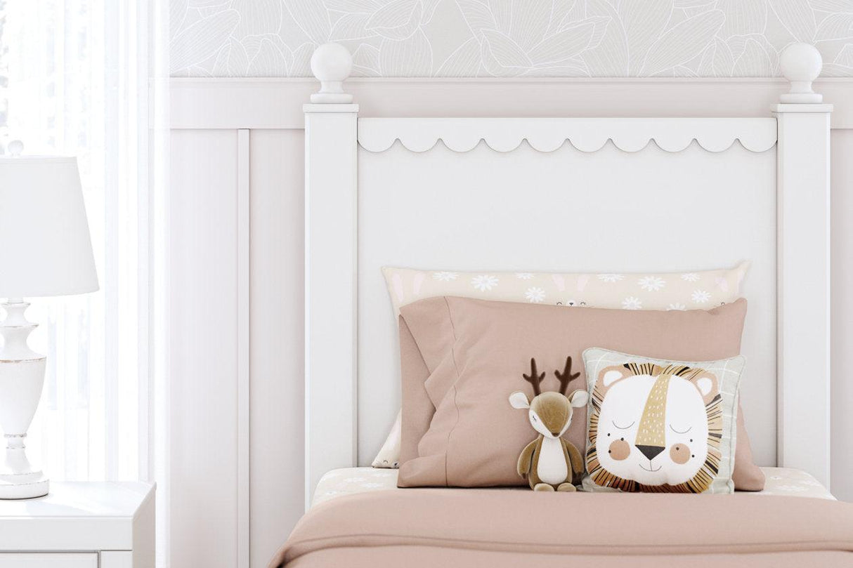 Mollviney White Twin Panel Bed by Ashley at Eve Furniture