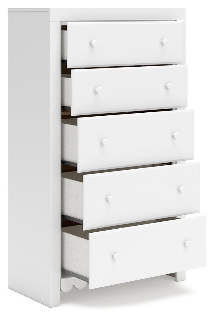 Mollviney White Chest of Drawers by Ashley at Eve Furniture