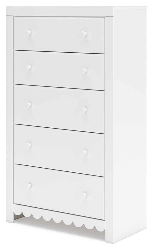 Mollviney White Chest of Drawers by Ashley at Eve Furniture