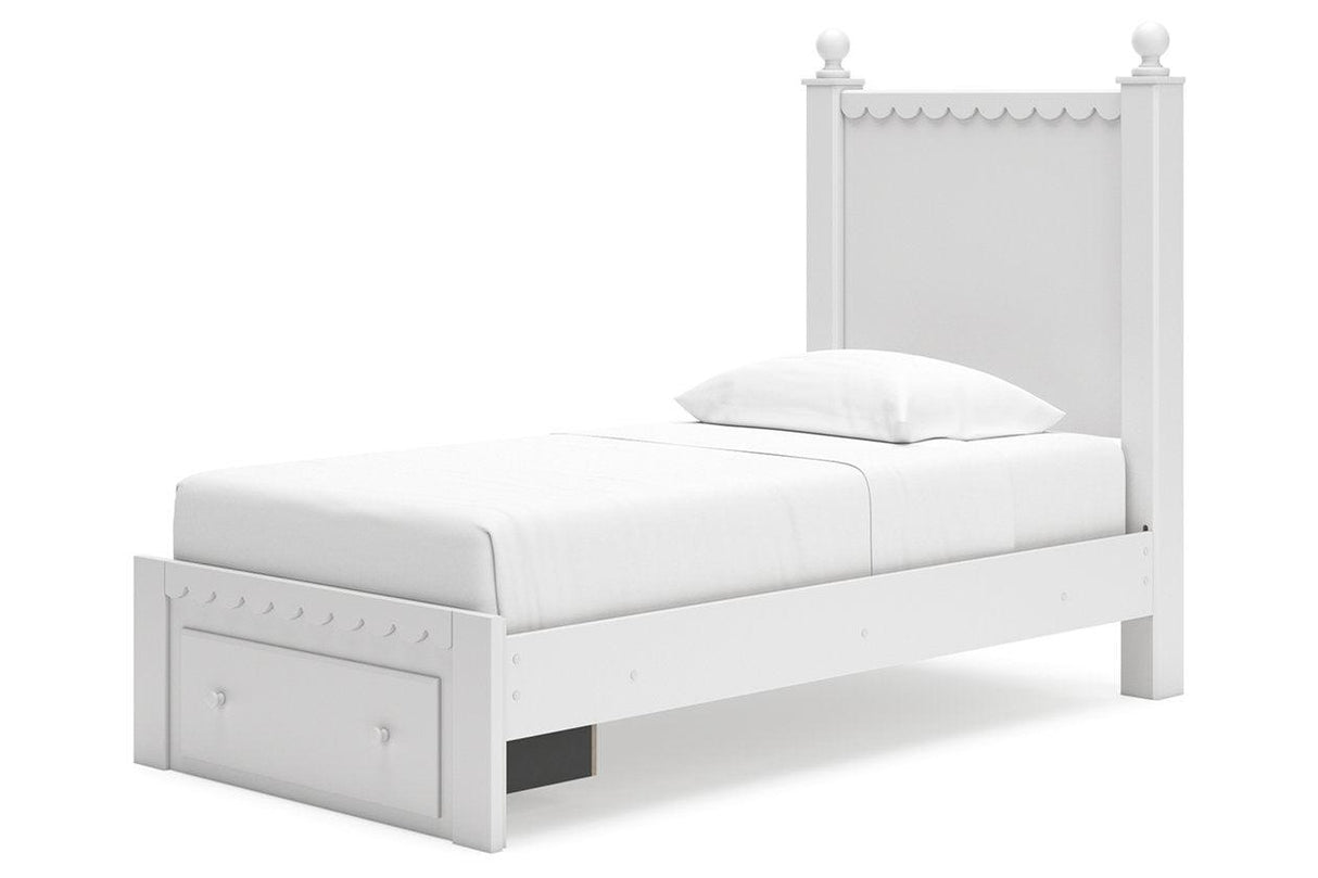 Mollviney White Twin Panel Storage Bed by Ashley at Eve Furniture