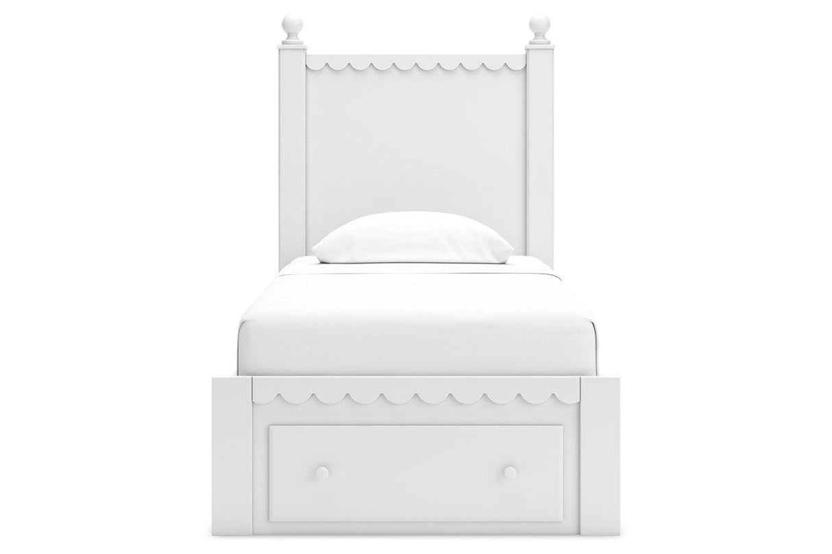 Mollviney White Twin Panel Storage Bed by Ashley at Eve Furniture