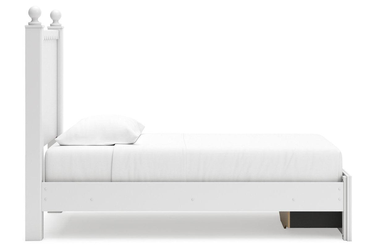 Mollviney White Twin Panel Storage Bed by Ashley at Eve Furniture