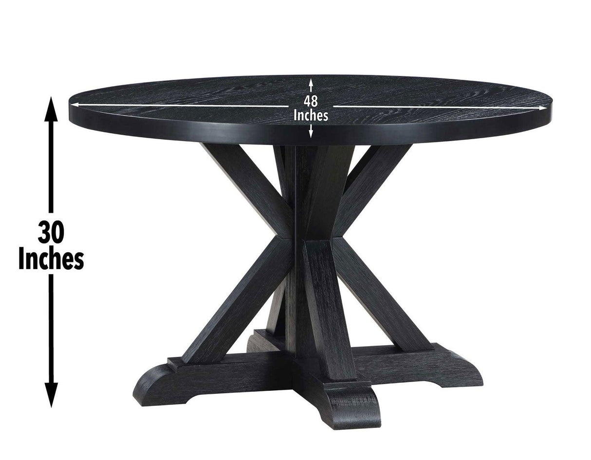 Molly 48-inch Round Dining Table, Black by Steve Silver at Eve Furniture