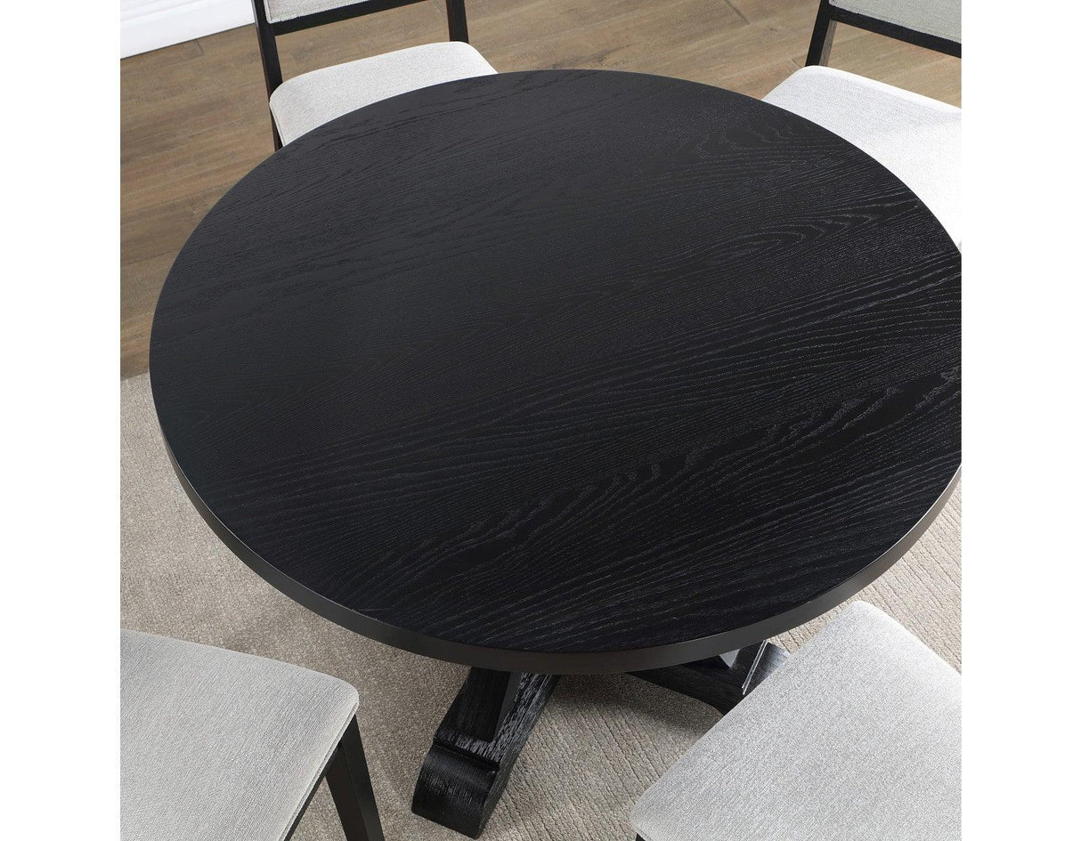 Molly 48-inch Round Dining Table, Black by Steve Silver at Eve Furniture