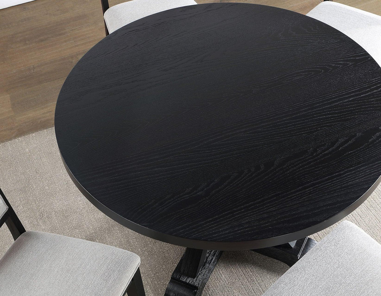 Molly 48-inch Round Dining Table, Black by Steve Silver at Eve Furniture