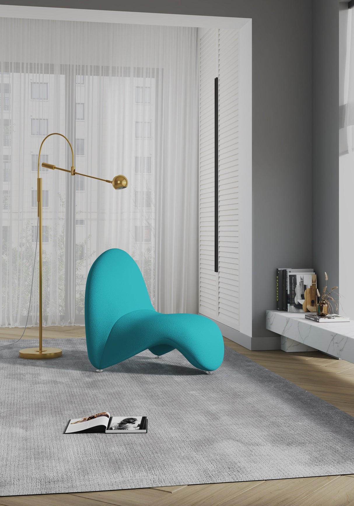 MoMa Accent Chair in Teal by Manhattan Comfort at Eve Furniture