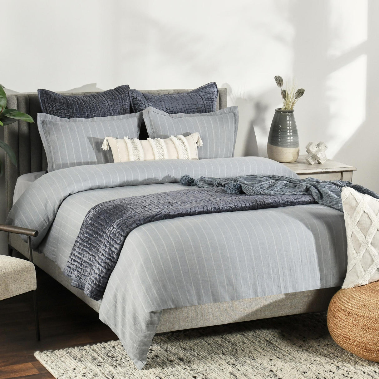 Monaco Sea Fog Duvet Collection by Classic Home at Eve Furniture
