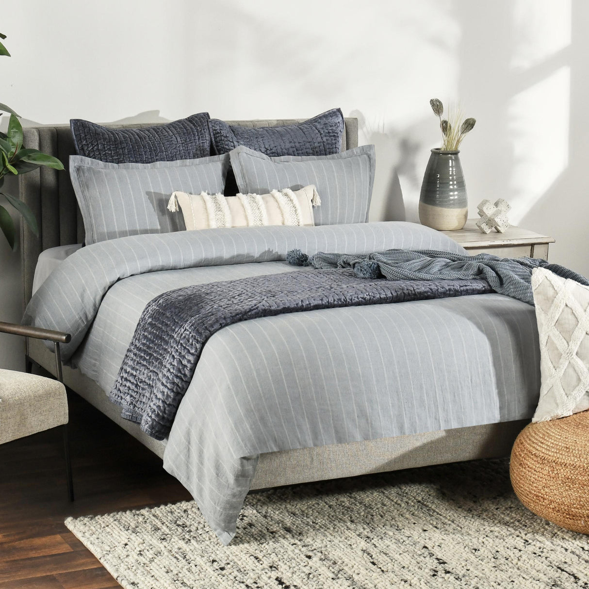 Monaco Sea Fog Duvet Collection by Classic Home at Eve Furniture