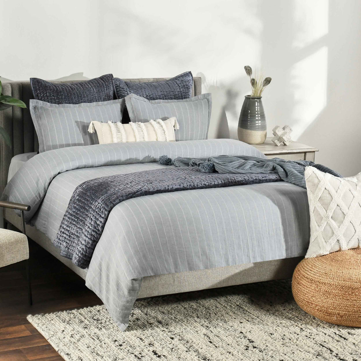 Monaco Sea Fog Duvet Collection by Classic Home at Eve Furniture