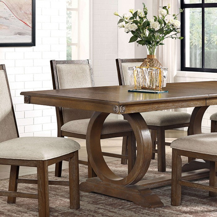 Monclova Rustic Oak/Beige Dining Table by Furniture of America at Eve Furniture