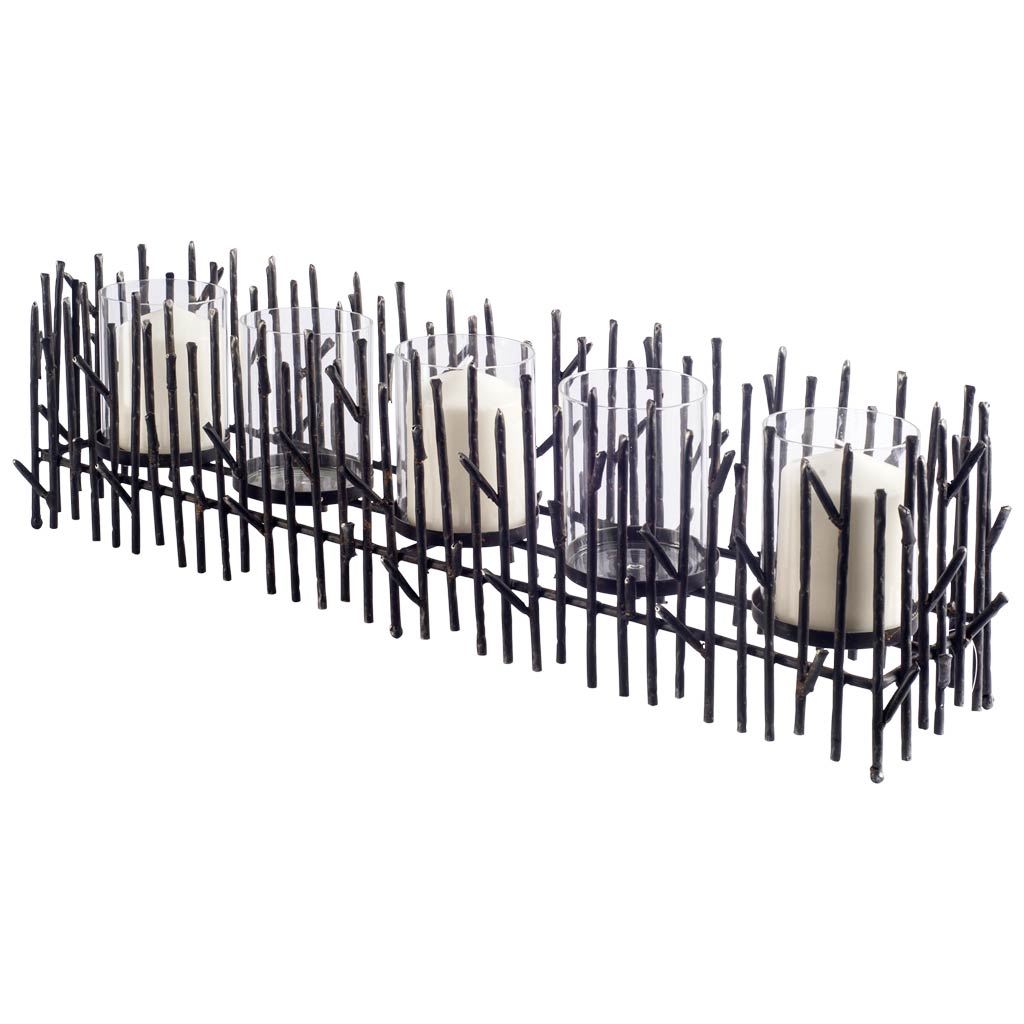 Mondavi Dark Metal Twigs Table Candle Holder by Mercana at Eve Furniture