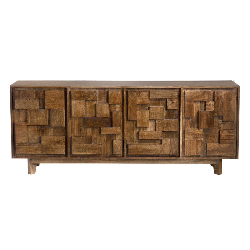 Mondrian Brown Four-Door Sideboard by Crestview at Eve Furniture