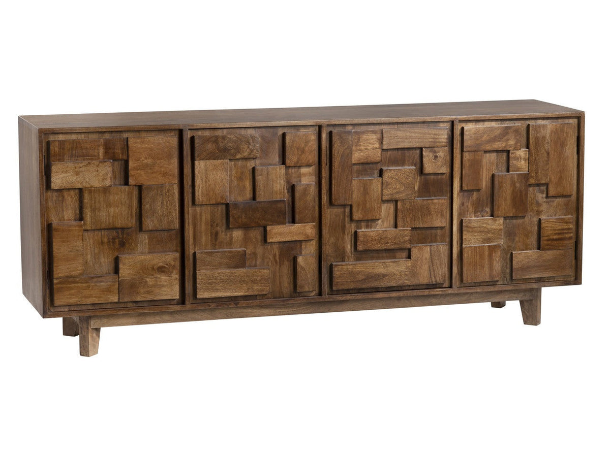 Mondrian Brown Four-Door Sideboard by Crestview at Eve Furniture