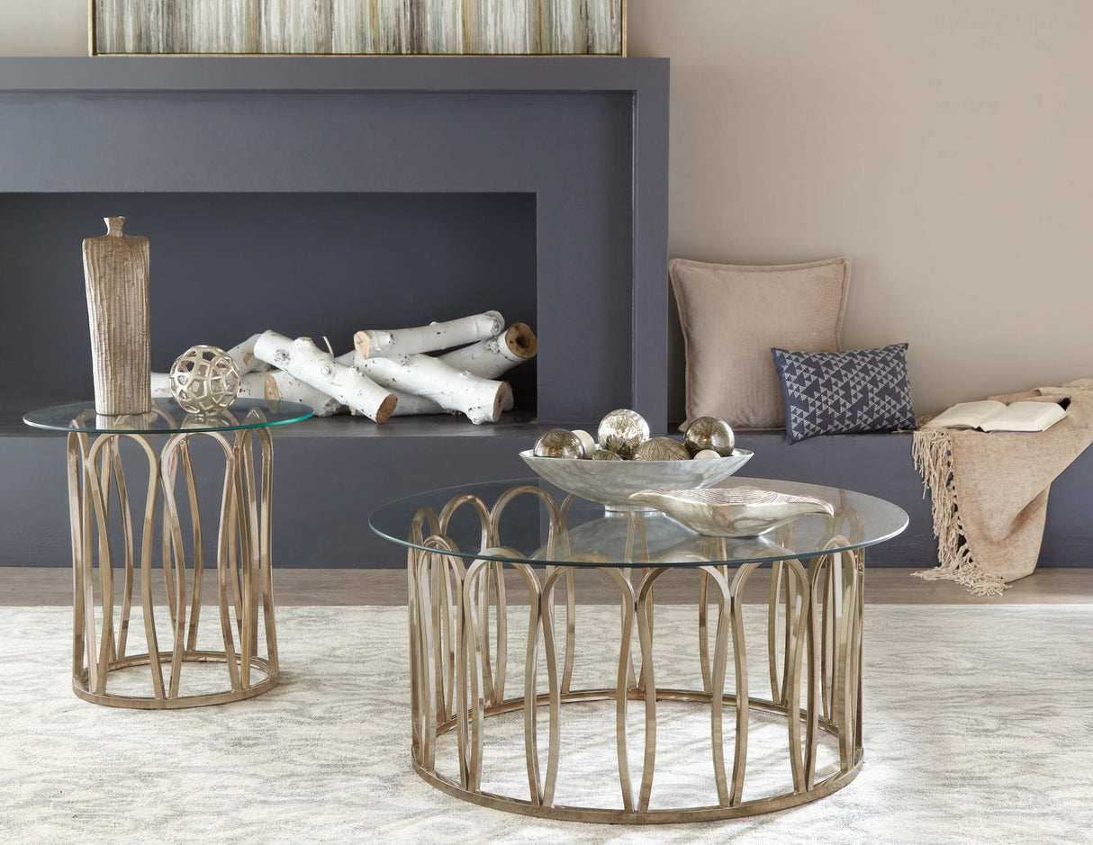 Monett Chocolate Chrome 2-Piece Coffee and End Table Set by Coaster at Eve Furniture