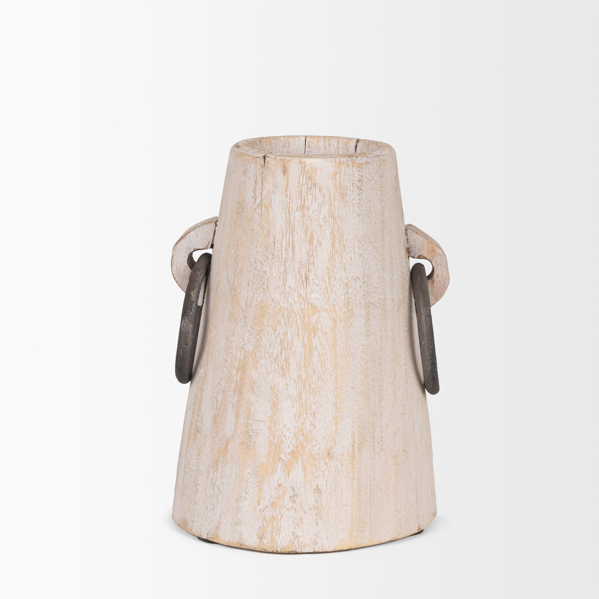 Monique Small Light Brown w/ Handles Wood Pot by Mercana at Eve Furniture