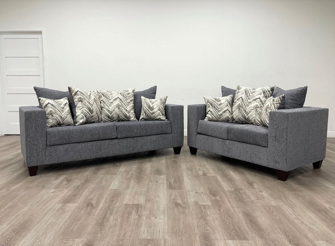 Monroe Charcoal Sofa & Loveseat by Happy Homes at Eve Furniture