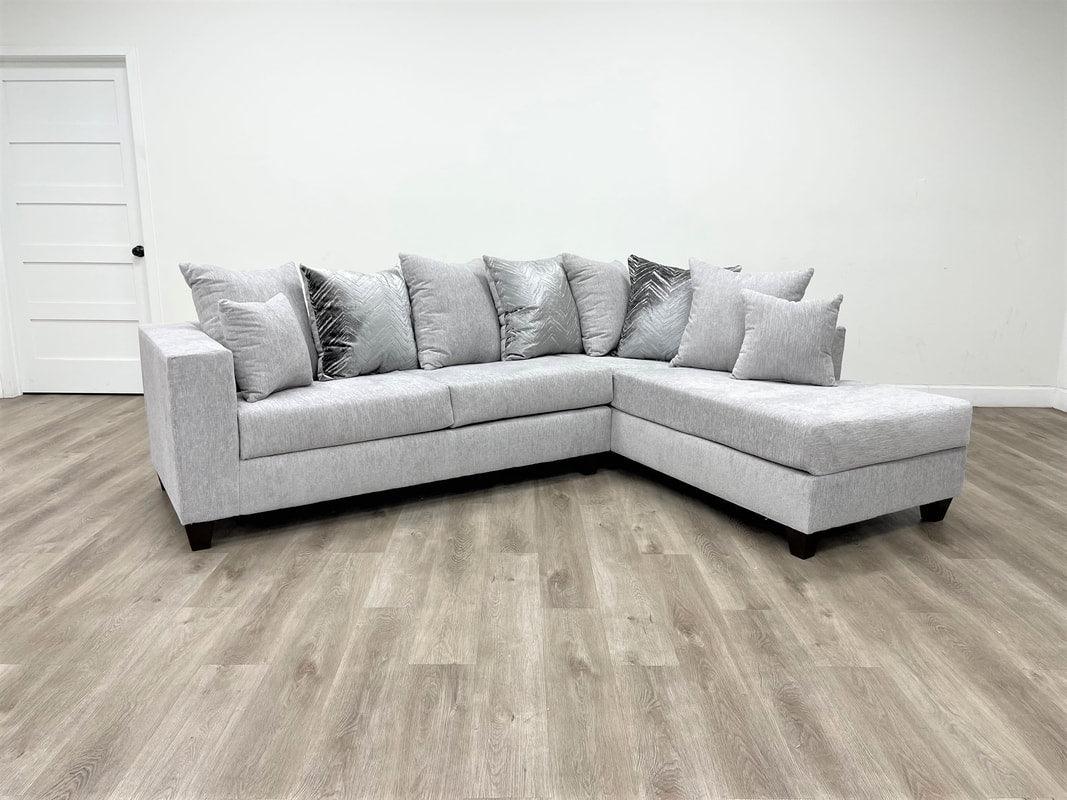 Monroe Dove Right Arm Facing (RAF) Sectional by Happy Homes at Eve Furniture