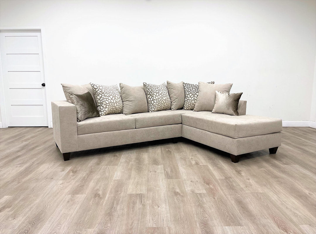 Monroe Hollywood Beige Right Arm Facing (RAF) Sectional by Happy Homes at Eve Furniture